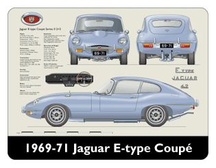 Jaguar E-Type Coupe 2+2 S2 (disc wheels) 1969-71 Mouse Mat